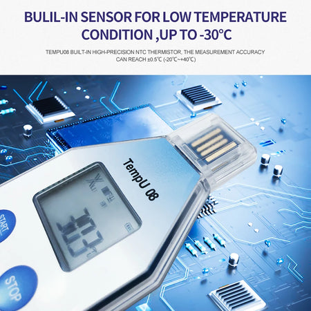 TempU08B &ndash; IP67 Waterproof Temp And Humidity Data Logger