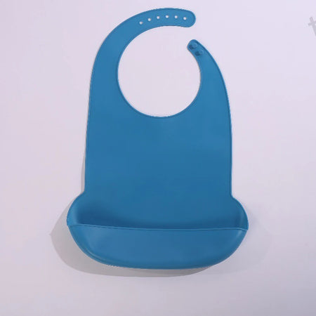 Silicone Baby Bib &ndash; Soft Material for Easy Cleaning big blue