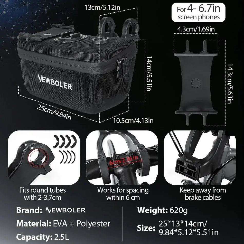 Waterproof Cycling Handlebar Bag With Eva Hard Shell And Phone Holder by InterCyprus Trading Ltd