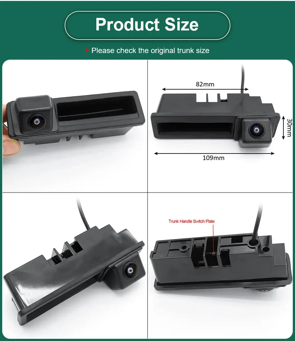 AHD 1080P 170° Car Rear View Trunk Handle Camera For Audi A1 A3 A4 A6 A6L S5 Q5 Q7 2005-2012 Vehicle Dynamic Trajectory by InterCyprus Trading Ltd