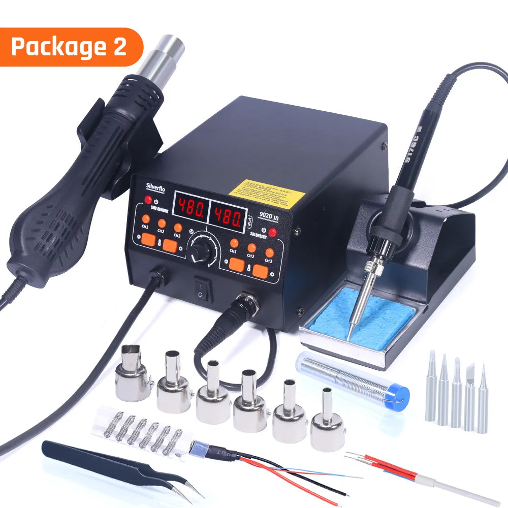 Silverflo 902D-III Rework Soldering Station &ndash; 2in1 Hot Air Package 2 / 120VUS / CHINA