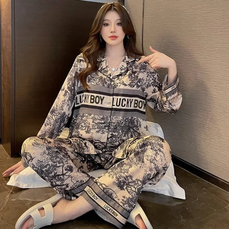 Ice Silk Pajamas Set for Women - Luxury Homewear | Spring Collection