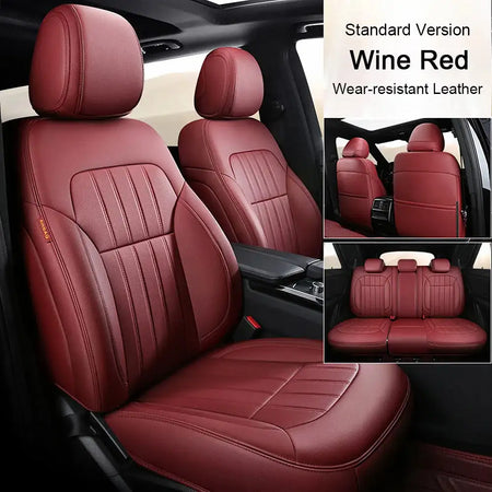Custom Fitted Faux Leather Seat Covers For Audi A4 B8 8K Wine Red / CHINA
