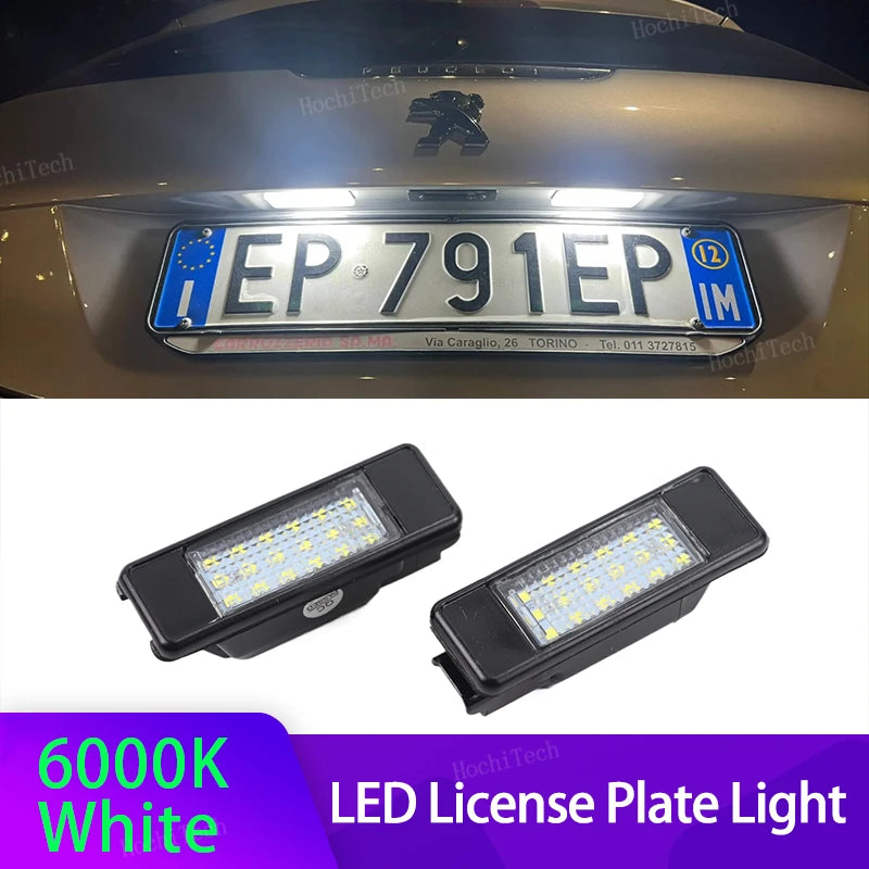 LED Kentekenplaat Licht Voor Peugeot Citroen C2 C3 C5 106 307 308 406 508