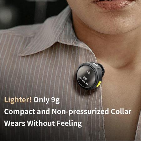 CrownQu Wireless Lavalier Microphone &ndash; Magnetic Noise Reduction with Charging Box