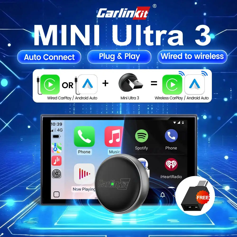Carlinkit 2 In 1 Wireless CarPlay Adapter USB A Type C