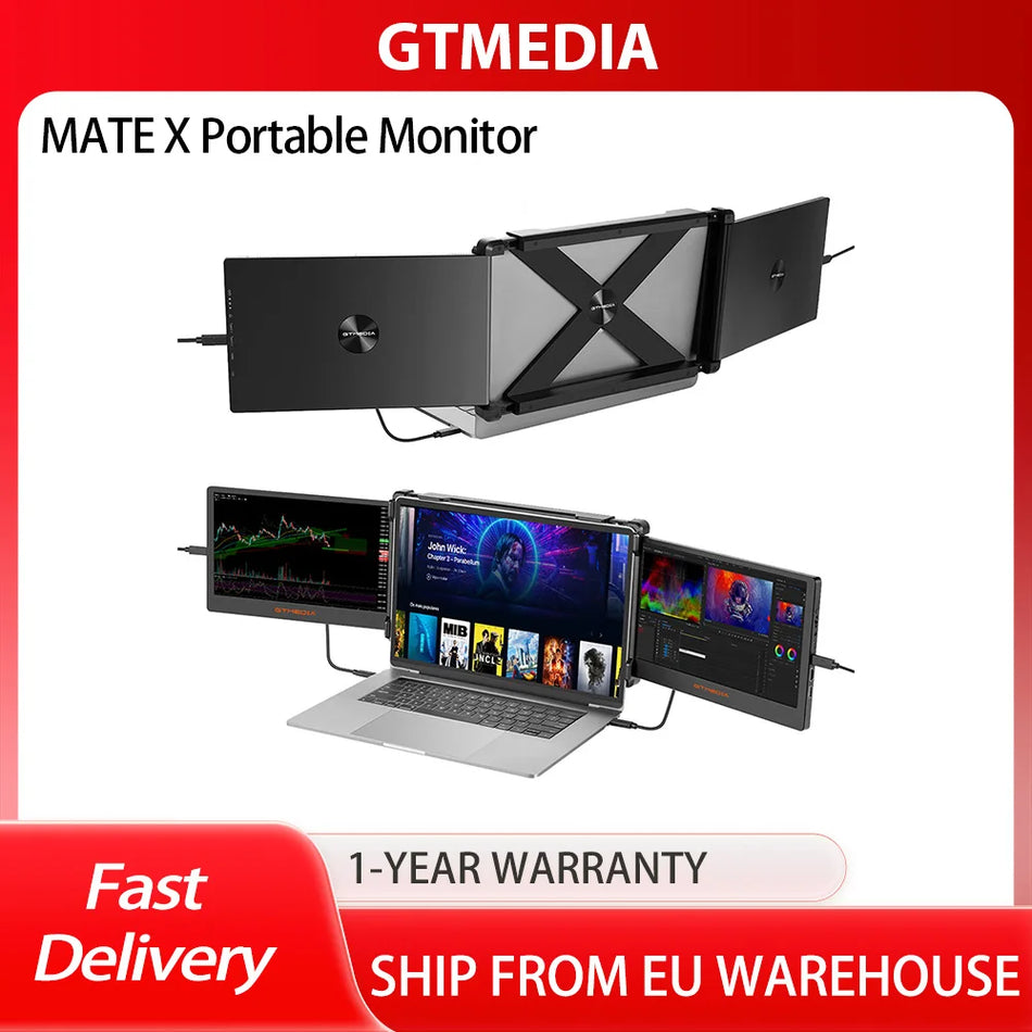 GTMEDIA MATE X Portable Dual Screen Monitor for 13-15 Inch Laptops, 11.6 Inch IPS, 60Hz