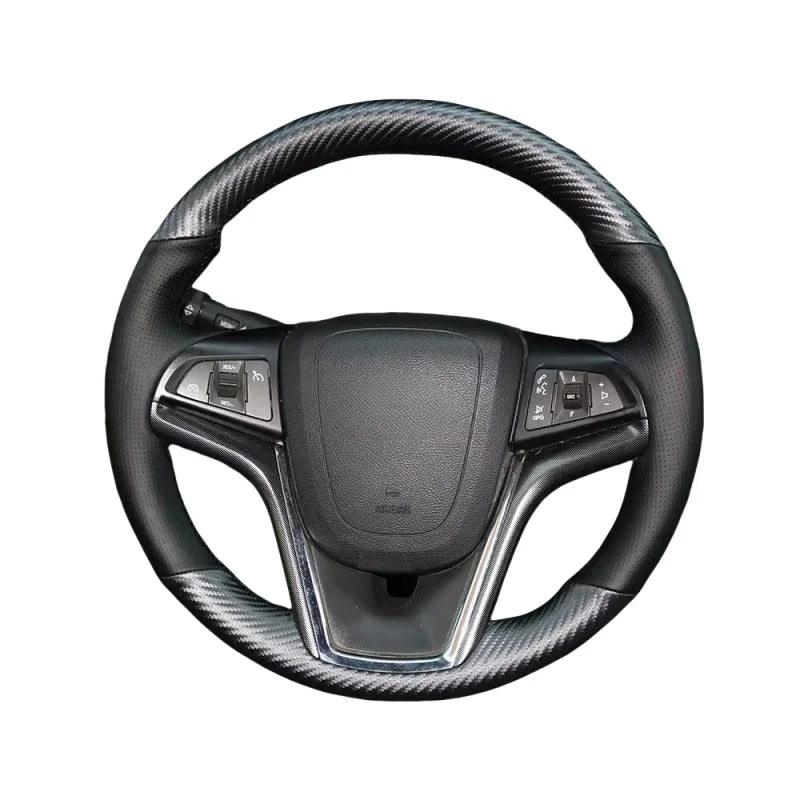 Copertura del volante in fibra di carbonio cucita a mano per Chevrolet Malibu 2011-2014