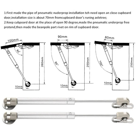 2/4PCS Cabinet Door Gas Struts &ndash; Heavy Duty 2-20KG Lift Support