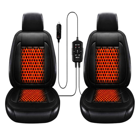 Winter Heated Car Seat Cushion - 2PC 12V Universal Mat for Comfort and Warmth