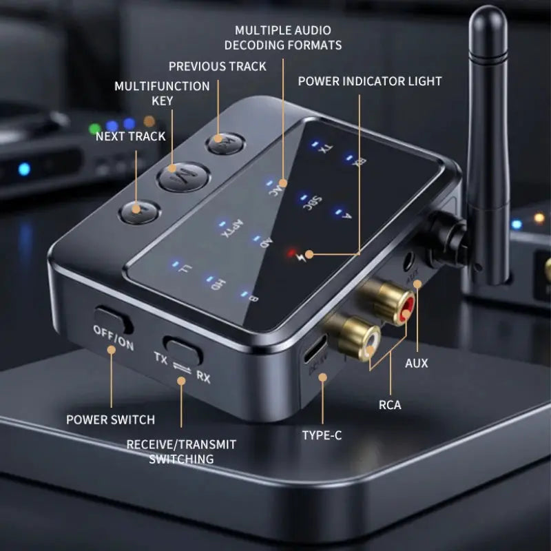 KEBIDUMEI Bluetooth 6.0 Receiver Transmitter AptX-Adaptive AD/HD/LL AAC 3.5mm AUX RCA Jack Wireless Audio Adapter For PC TV by InterCyprus Trading Ltd