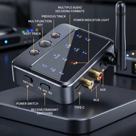 KEBIDUMEI Bluetooth 6.0 Receiver Transmitter AptX-Adaptive AD/HD/LL AAC 3.5mm AUX RCA Jack Wireless Audio Adapter For PC TV by InterCyprus Trading Ltd
