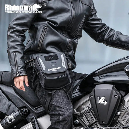 Rhinowalk Magnetic Motorcycle Tank Bag 2.4L Drop-Waist Leg Bag with Multi-Compartment & Hidden Buckle by InterCyprus Trading Ltd