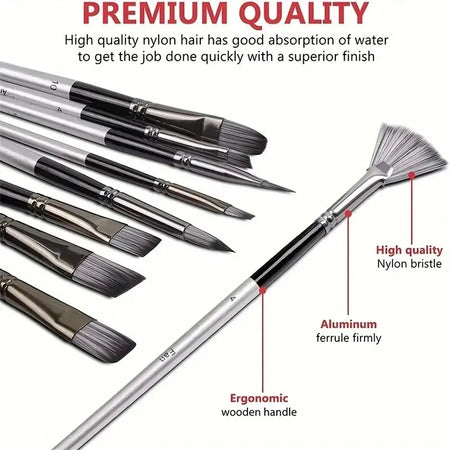 Acrylic Oil Paint Brushes Set 24 PCS &ndash; Wooden Handles