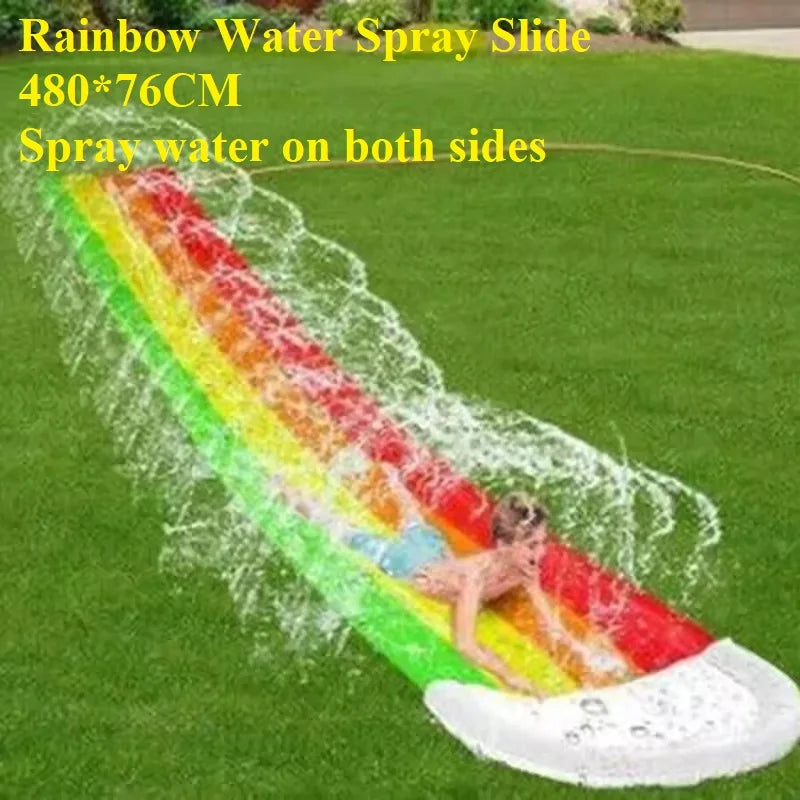 Outdoor Garden Racing Double Water Slide Mat &ndash; Endless Summer Fun 500427