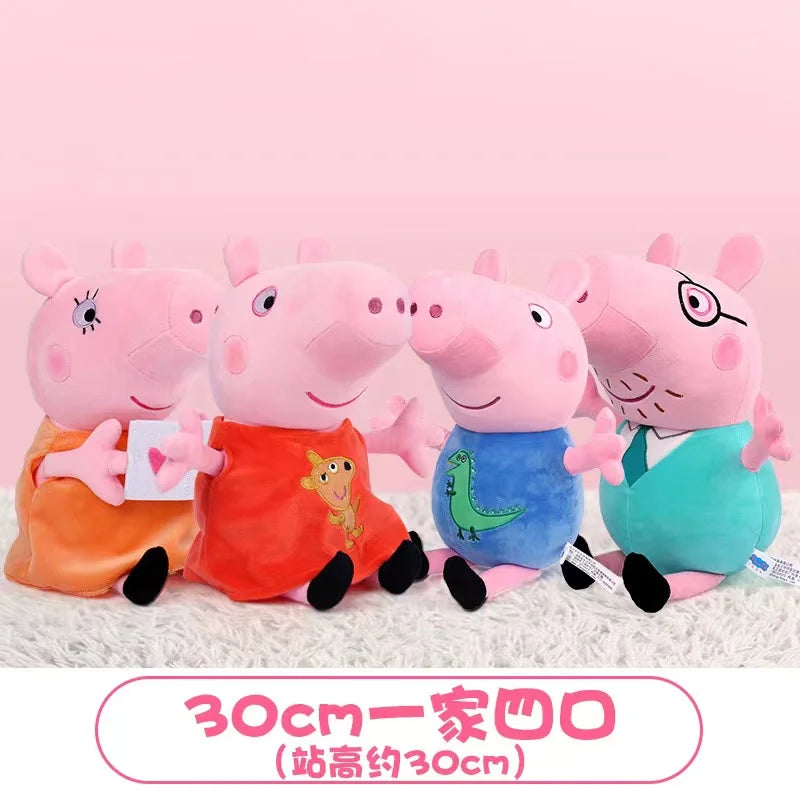 30cm/11.8in Peppa Pig George Dad Mom Cartoon Plush Stuffed Doll Gift Toy Pig Home Room Decoration Holiday Birthday Kids Toy Gift