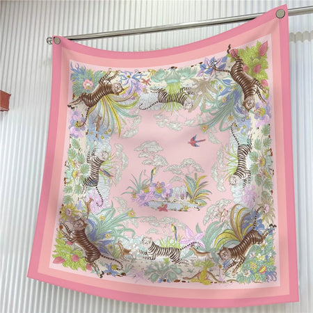 Pobing Silk Scarf &ndash; Elegant Floral Print Design