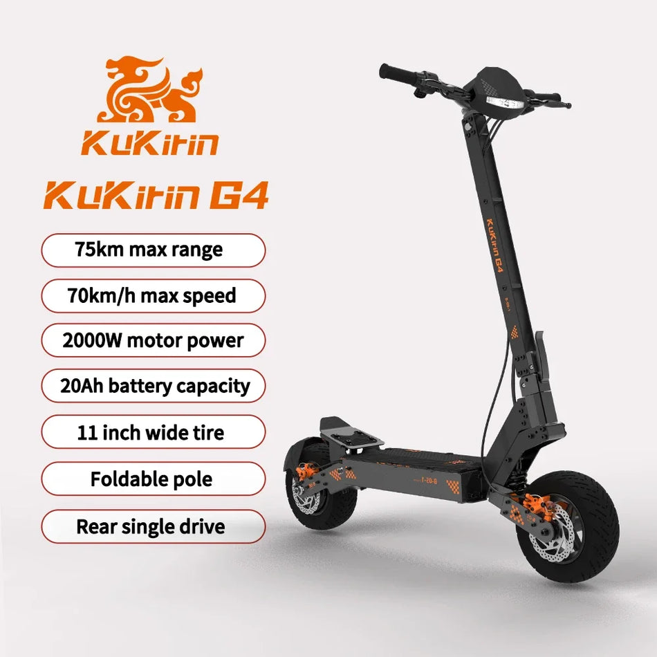 Kukirin G4 Ηλεκτρικό Σκούτερ Όλων των Εδαφών 2000W, Αναδιπλούμενο, 60V 20Ah