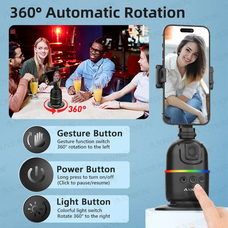 AI Face Tracking Gimbal &ndash; 360 Degree Auto Rotate Stabilization