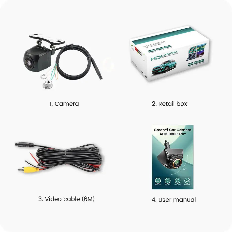 Full HD Rear View Camera With Night Vision And 170 Degree Guide Lines by InterCyprus Trading Ltd