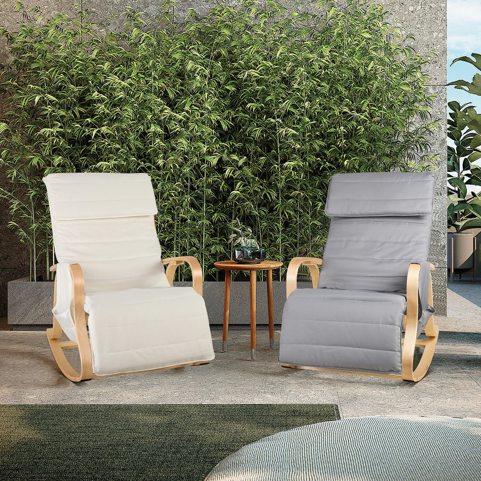 Кресло-качалка для кормления Getone с подлокотниками и подножкой, серое