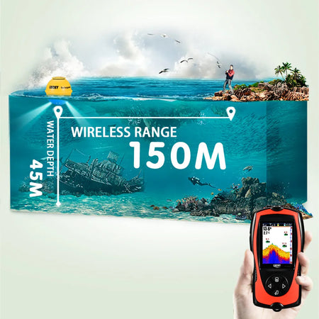 Lucky Sonar FF1108-1CWLA Wireless Fish Finder - Portable &amp; Rechargeable