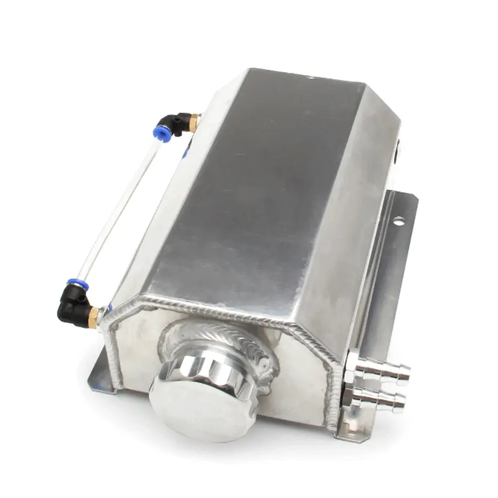 Universal Aluminum Alloy Engine Coolant Radiator Overflow Tank 1000ml/2000ml Square Overflow Tank 1L/2L With Drain Plug by InterCyprus Trading Ltd