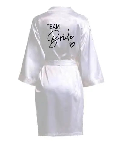 Team Bride Satin Robe - Perfect for Weddings &amp; Bridal Showers