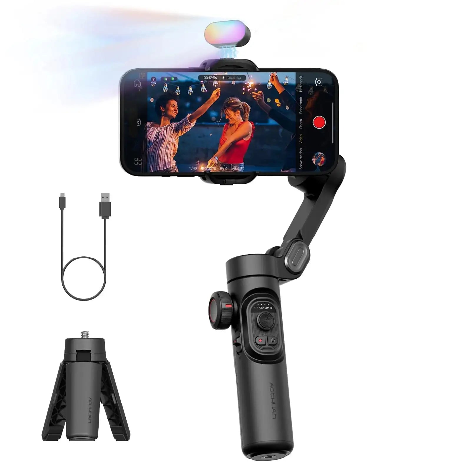 AOCHUAN Smart XE Gimbal &ndash; Face Tracking for Smooth Vlogs With Light / spain