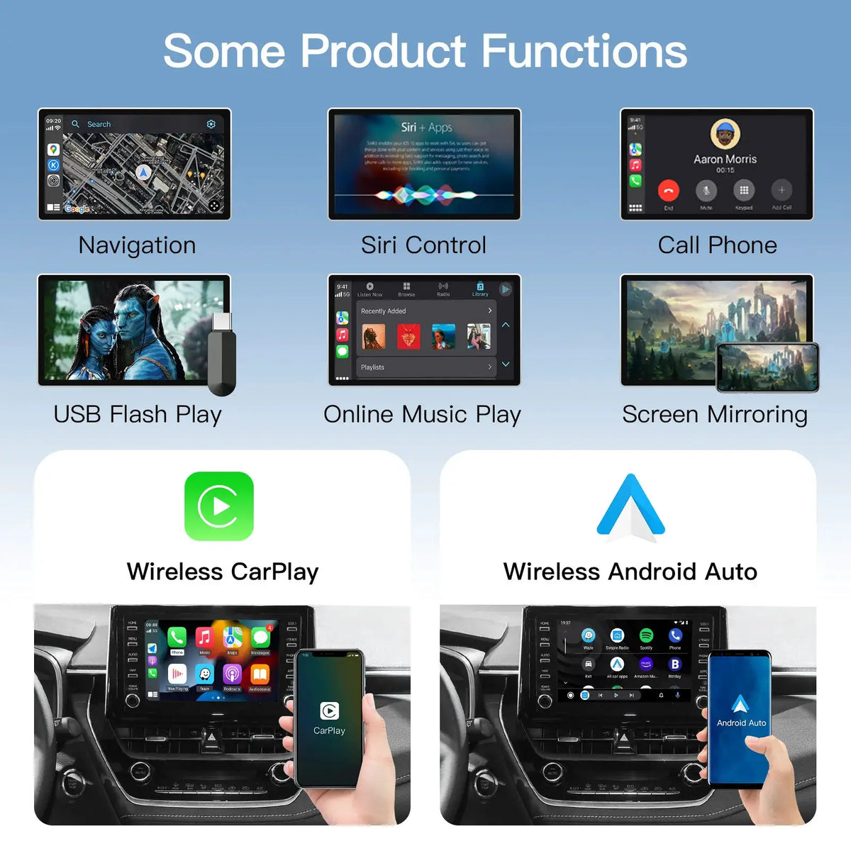 AUTOABC Wireless Carplay Android Auto For Toyota RAV4 Corolla Tacoma Camry CHR Tundra Highlander 4Runner multimedi decode by InterCyprus Trading Ltd
