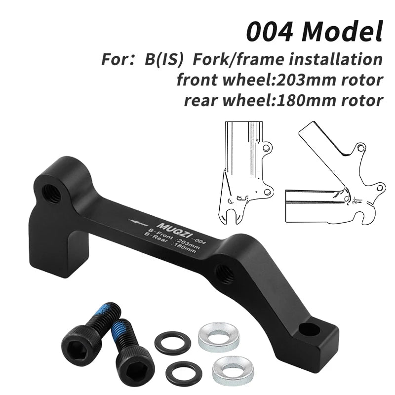 MUQZI Disc Brake Caliper Mount Adapter &ndash; Versatile Compatibility With Multiple Rotor Sizes 004 203-180 Black