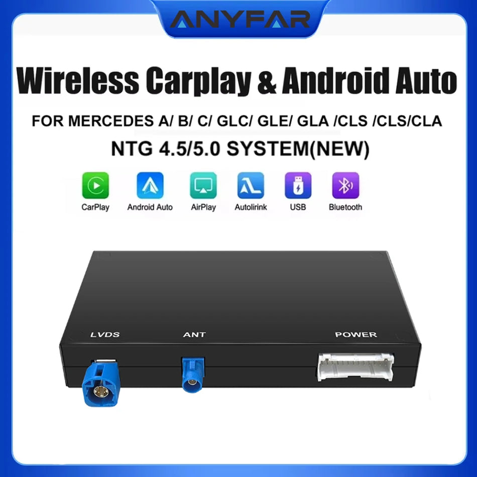 Mercedes Benz Wireless CarPlay Android Auto pentru NTG5.0 NTG4.5 Clasa A B C E