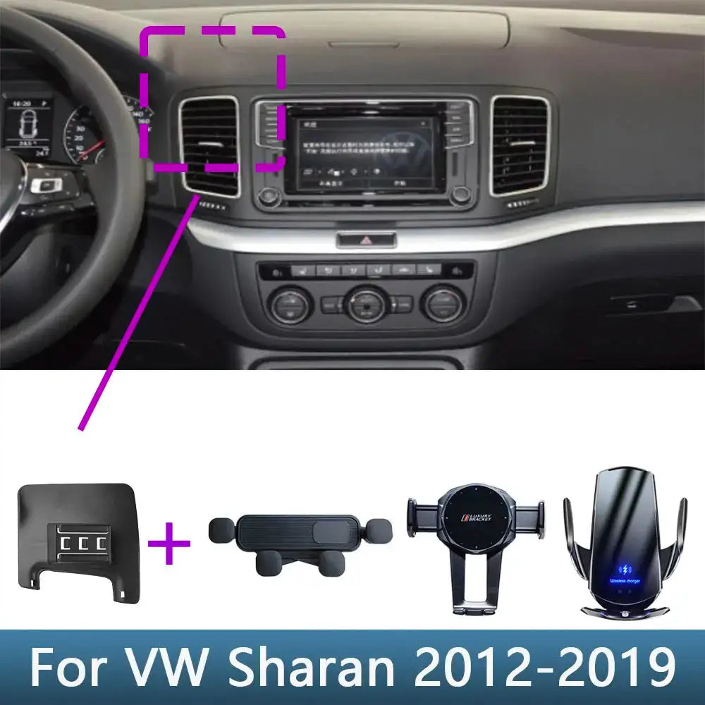 VW Sharan Wireless Charging Car Phone Holder Base Bracket