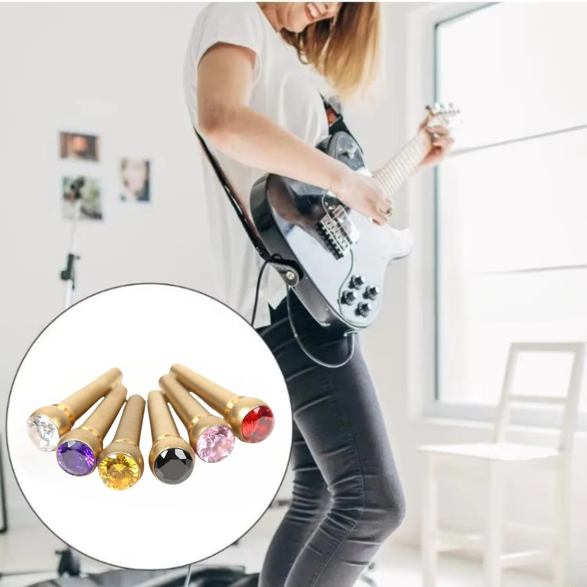 Miwayer 6 Pcs Crystal Gems Pins &ndash; Acoustic Upgrades