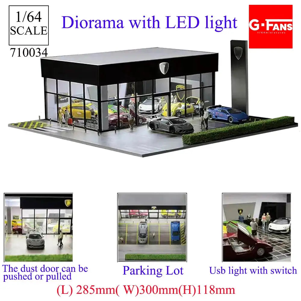 GFans 1:64 Diorama Car Garage &ndash; LED Lights Display 710034