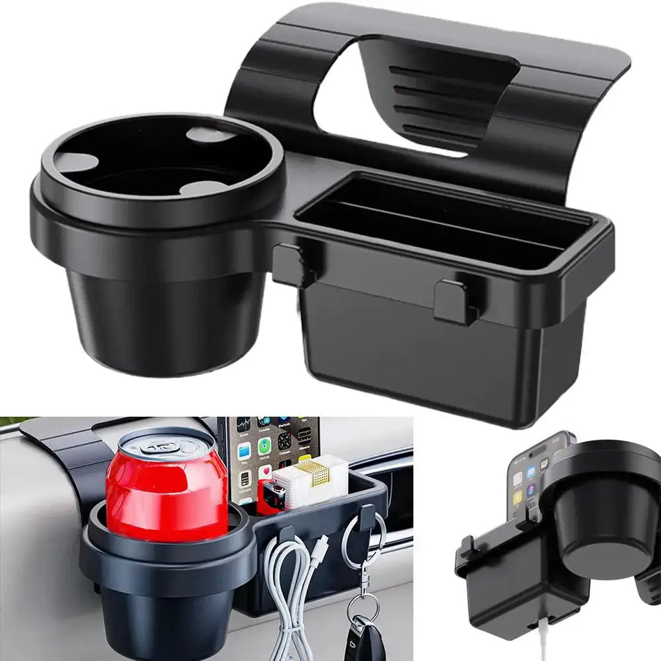 Car Window Storage Box With Cup Holder And Phone Mount, ABS Auto Organizer by InterCyprus Trading Ltd