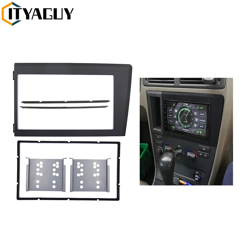 2 Din DVD-kehys Volvo XC70, S60, V70, muovi- ja metallikehys autoradiolle asennusta varten