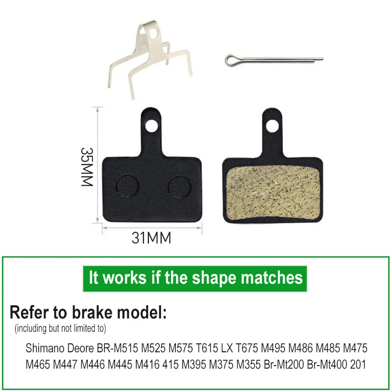 10 Pairs MTB Disc Resin Brake Pads - Shimano Compatible