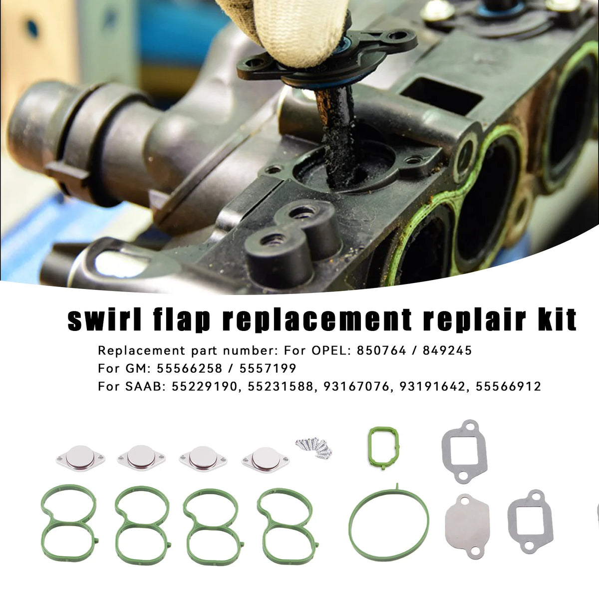 Swirl Flap Repair Kit With Gasket For Opel Vauxhall 2.0 CDTI by InterCyprus Trading Ltd