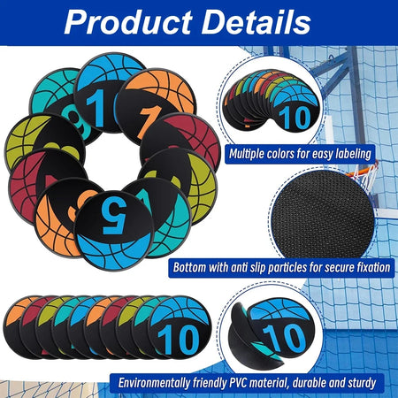 Colourful 23CM Basketball Spot Markers with Anti-Slip Design