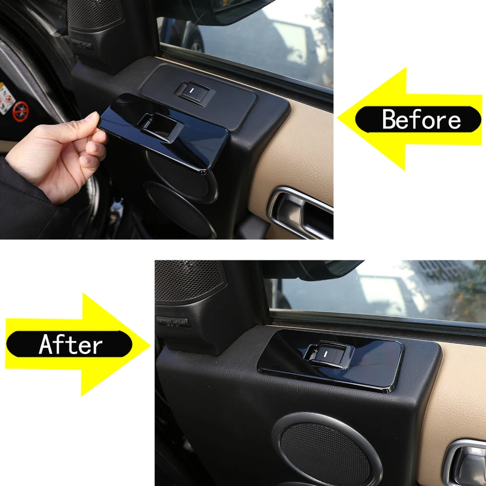 Naklejka na przełącznik podnoszenia szyby ABS Land Rover Discovery 3 LR3