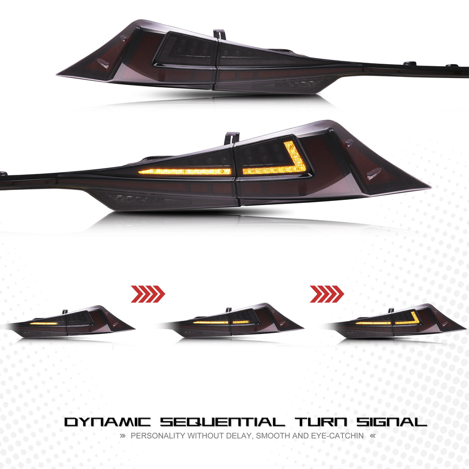 Lexus IS LED zadní světla 2014-2020 se spouštěcí animací, černé zadní lampy