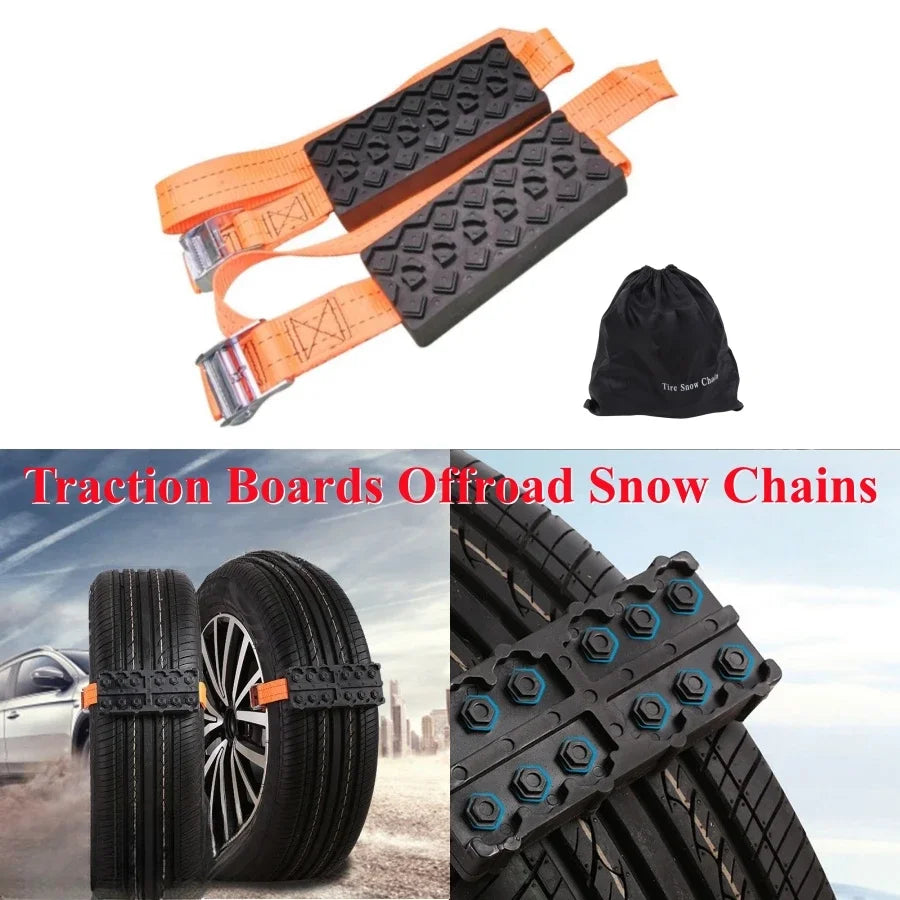 2PCS Traction Boards Offroad Snow Chains &ndash; Durable PU Blocks