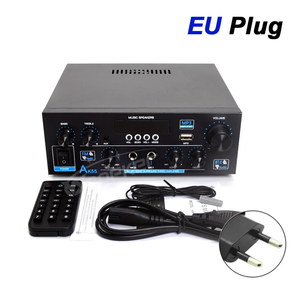 Woopker AK55 MAX 900W HiFi Bluetooth Audio Amplifier EU Plug