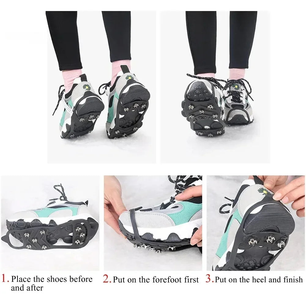 8 Teeth Anti-Slip Ice Grippers for Shoes - Winter Crampons