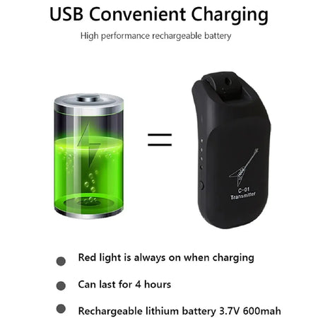 Guitar Wireless System C01 USB Receiver &ndash; Rechargeable