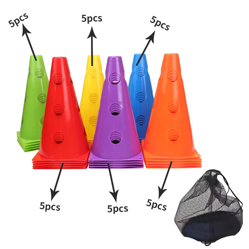 Durable Agility Training Cones &ndash; 12 to 36PCS in Vibrant Colours 30PCS