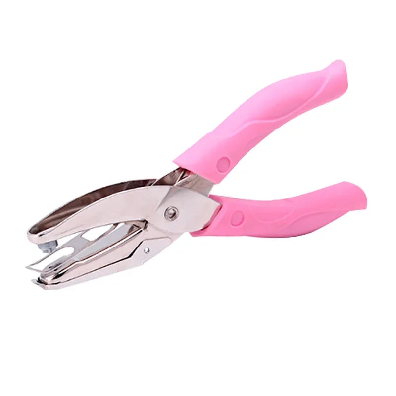 Pink Metal Single Hole Puncher 6mm for Scrapbooking and Crafts