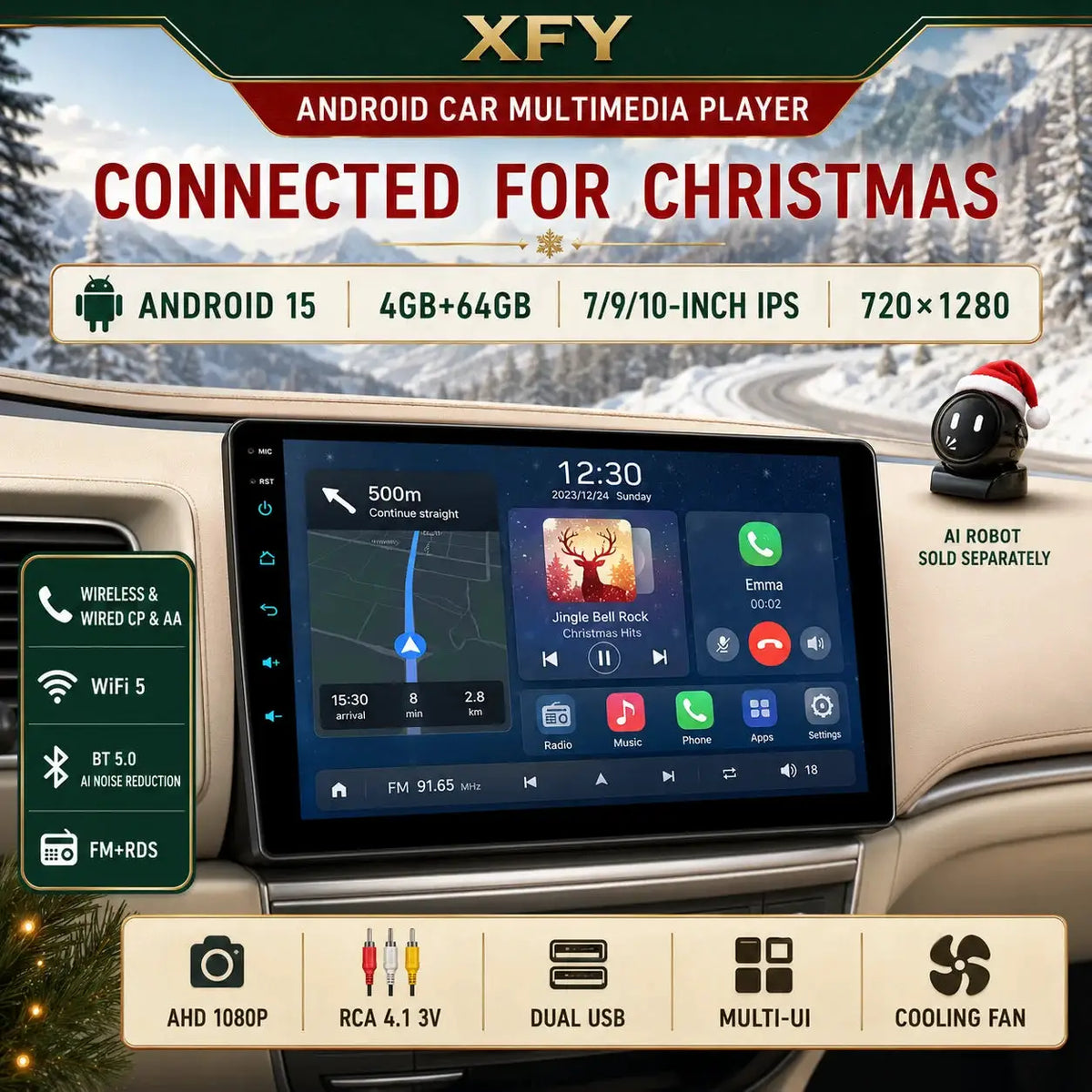 2 Din Android Radio With Carplay And GPS For Volkswagen Golf Polo Passat Jetta by InterCyprus Trading Ltd