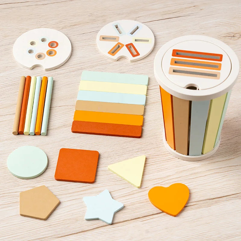 Wooden Educational Toys for Children - Color and Shape Matching, Math Learning, and Sport Gifts Macron color